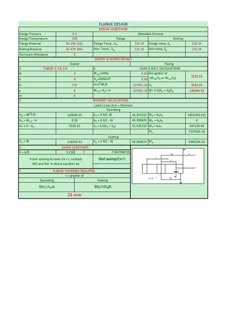Flange Calculation Xls