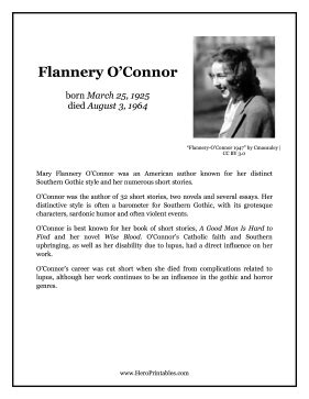 flannery oconnor author biography examples
