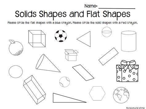 Flat Shapes And Solid Shapes Kindergarten Geometry Worksheets Solid Shapes Worksheets For Kindergarten - Solid Shapes Worksheets For Kindergarten