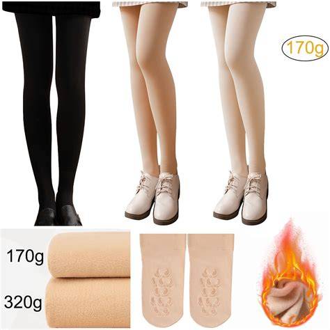 fleece lined nude tights