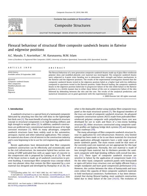 Flexural Behaviour Of Sandwich Composite Panels Fabricated
