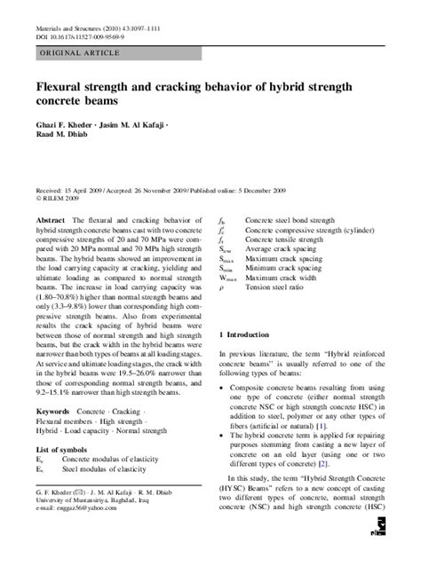 Download Flexural Strength And Cracking Behavior Of Hybrid Strength 