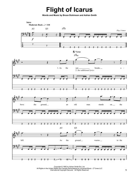Flight Of Icarus Tab