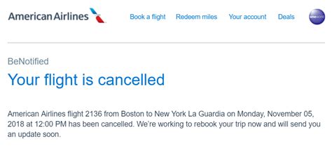 Flight Ticket Cancellation Message