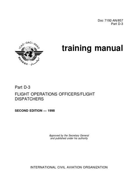 Read Online Flight Dispatcher Training Manual 
