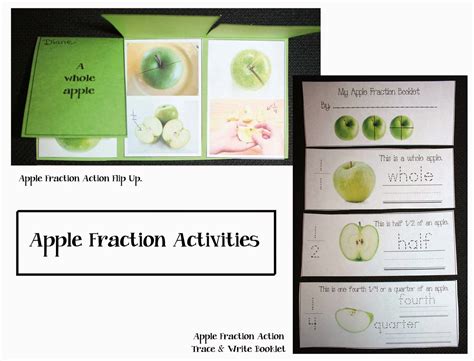 Flip Fractions   Fraction Apple Flip Up Booklet - Flip Fractions