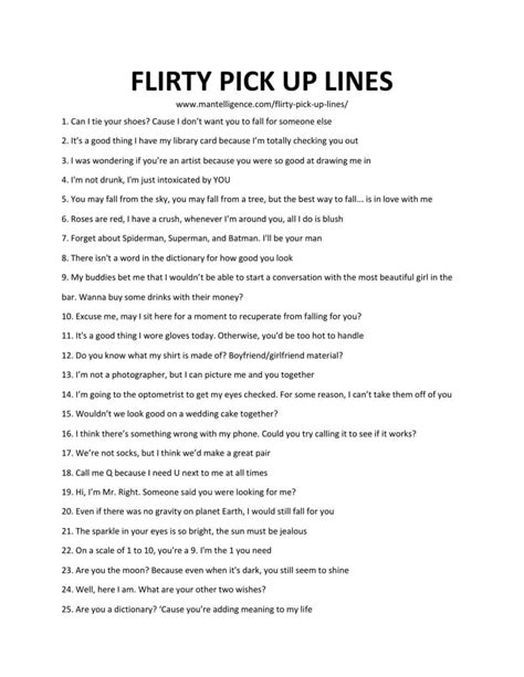 Flirty Pickup Lines