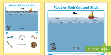 Float Or Sink Cut And Stick Worksheet Teacher Sink Or Float Worksheet For Kindergarten - Sink Or Float Worksheet For Kindergarten