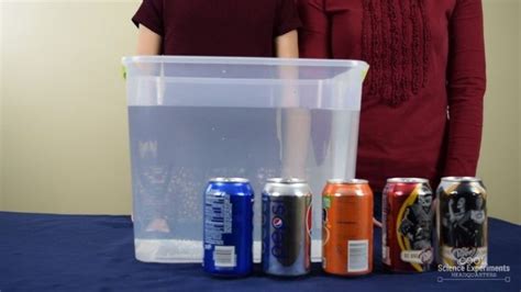 Floating And Sinking Soda Pop Cans Science Experiment Soda Pop Science Experiment - Soda Pop Science Experiment