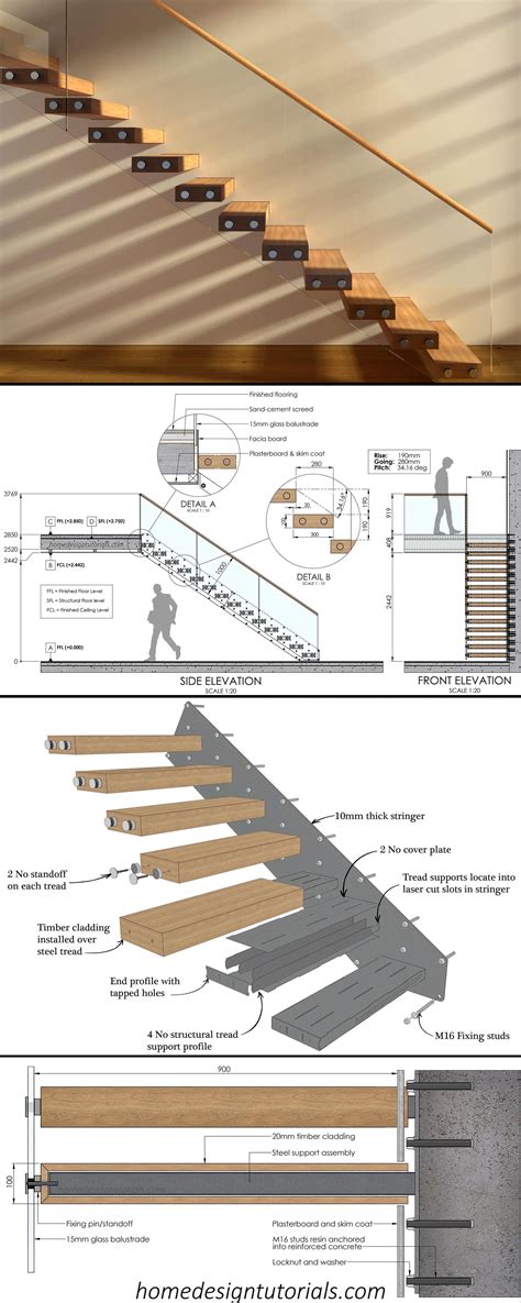 Floating Stairs Section Drawings