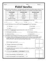 Flobbit Genetics Answer Sheet