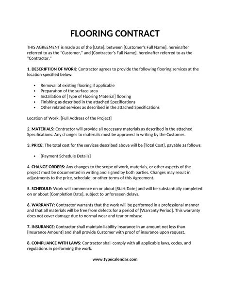 flooring contract sample