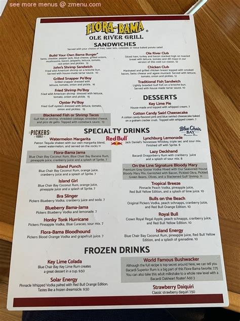 flora bama menu