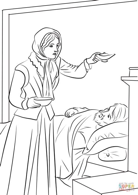 Florence Nightingale Coloring Page   Nurse Coloring Pages 10 Pack Ndash Pop Colors - Florence Nightingale Coloring Page