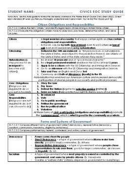 Florida Civics Eoc Study Guide