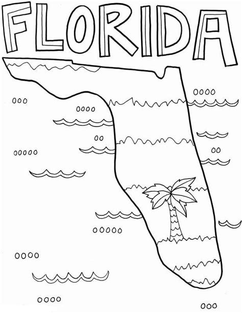 Florida Coloring Pages Raskrasil Com Map Of Florida Coloring Page - Map Of Florida Coloring Page