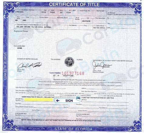 florida dmv title