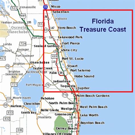 Florida East Coast Map    - Florida East Coast Map