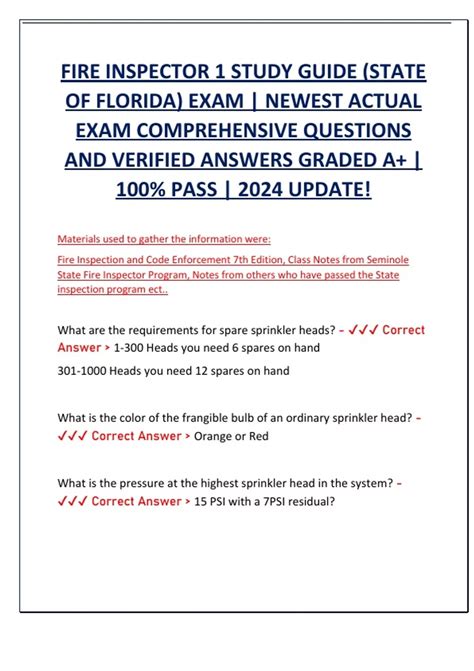 florida fire inspector exam study guide pdf
