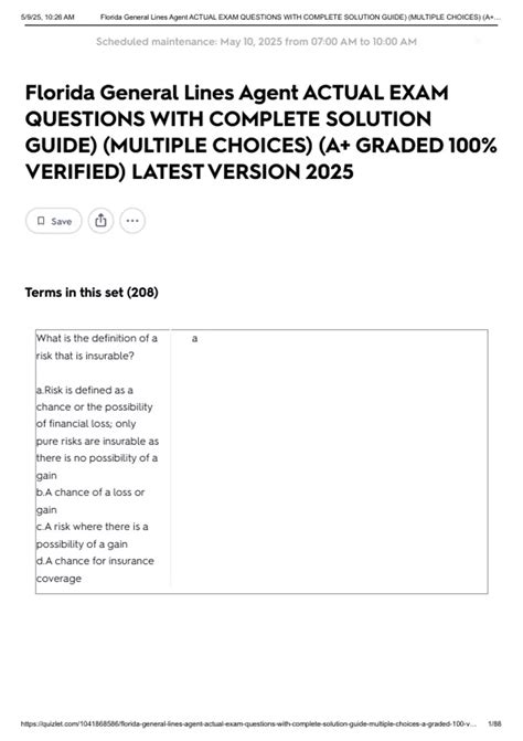 Florida General Lines Agent Study Manual