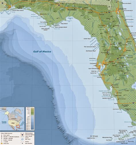 florida gulf map