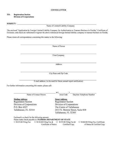 florida llc application