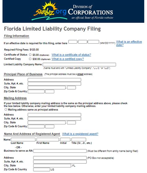 florida llc registration
