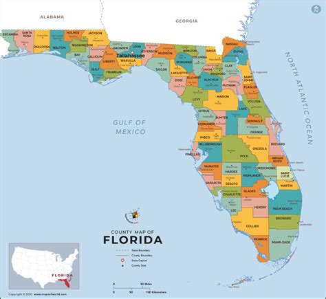 florida map by county