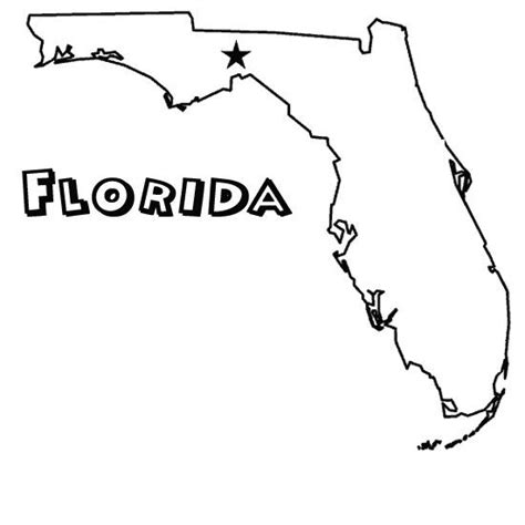 Florida Map Coloring Pages State Colors And Landmarks Map Of Florida Coloring Page - Map Of Florida Coloring Page