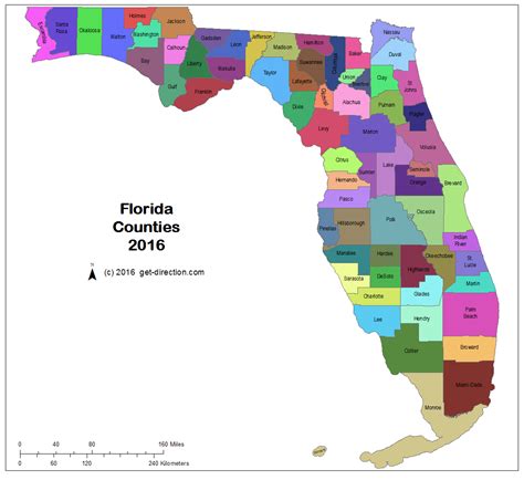 florida map with counties