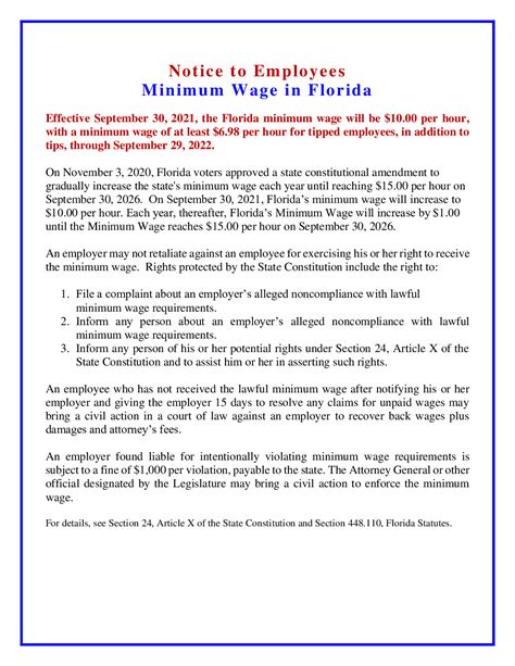 florida minimum wage