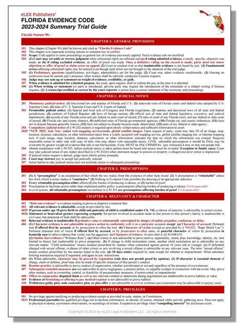 Florida Rules Of Evidence Cheat Sheet