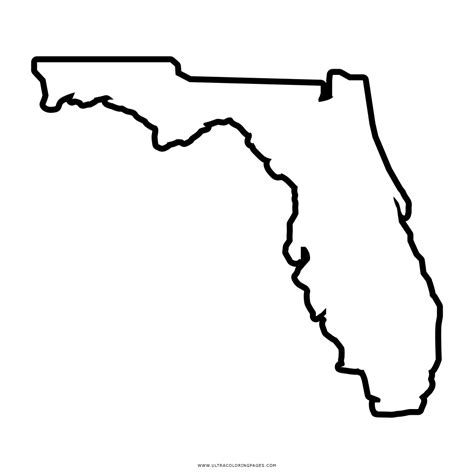 Florida State Outline Coloring Page Florida Outline Coloring Map Of Florida Coloring Page - Map Of Florida Coloring Page
