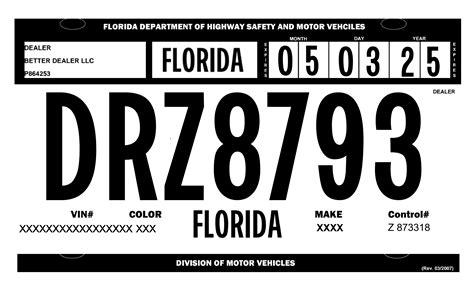 florida temporary tag