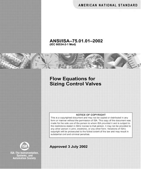 Flow Equations For Sizing Control Valves