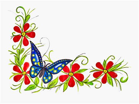 Flower And Butterfly Border Design
