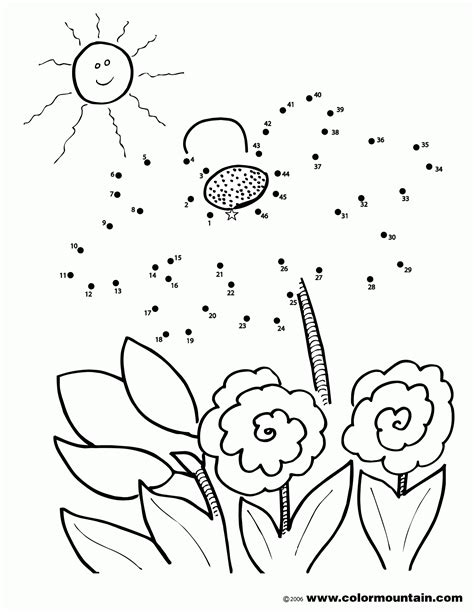 Flower Dot To Dot Coloring Book For Kids Flower Dot To Dot - Flower Dot To Dot