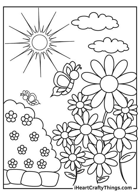 Flower Garden Coloring Page Free Printable Coloring Pages Garden Pictures For Coloring - Garden Pictures For Coloring