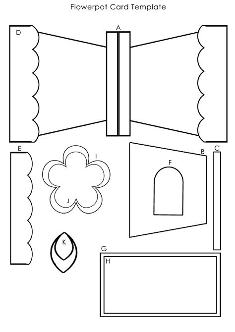 flower pot template for card making