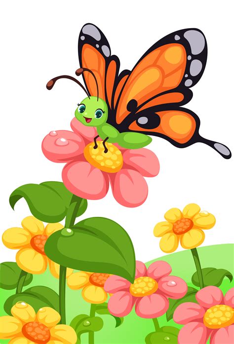 Flowers And Butterflies Clipart