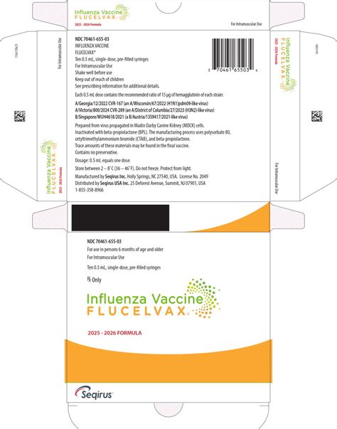 Flucelvax Seqirus Inc 1 14 1 3 Us Package Insert April