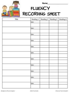 Fluency Recording Charts
