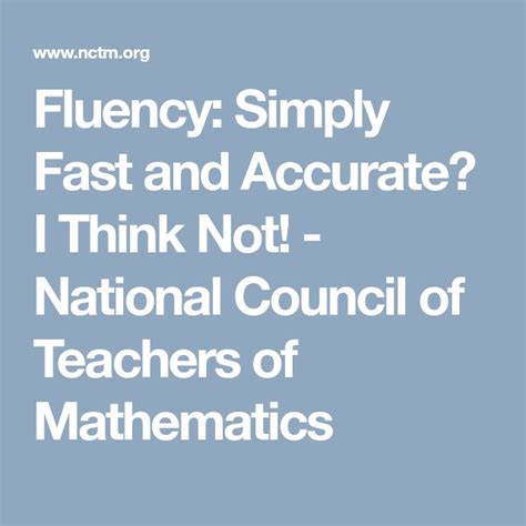 Fluency Simply Fast And Accurate I Think Not Fluency In Math - Fluency In Math