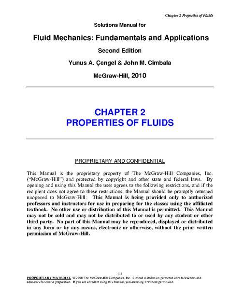 fluid mechanics cengel solution 2nd edition