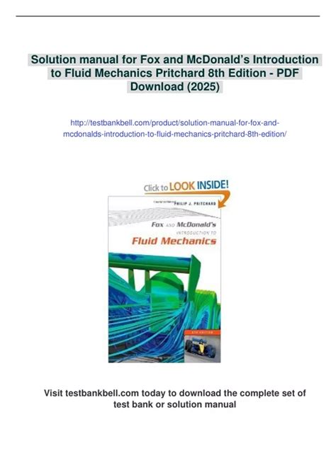 Fluid Mechanics Fox 8th Solution
