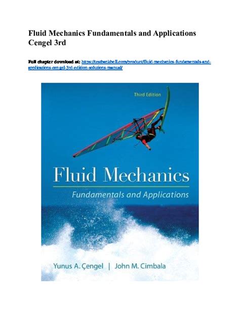 fluid mechanics fundamentals and applications 3rd edition sie