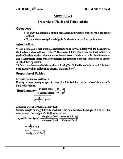 Fluid Mechanics Vtu Notes