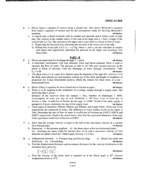 Read Online Fluid Mechanics 2012 Question Paper 