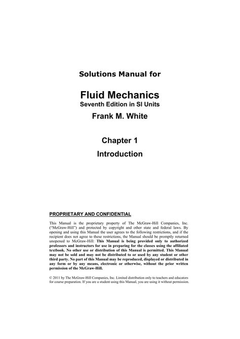 Read Online Fluid Mechanics 7Th Edition White Solution Manual Pdf 