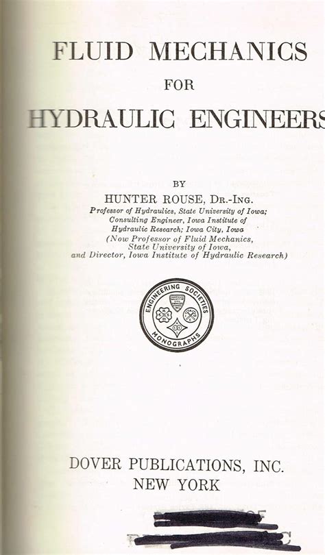 Download Fluid Mechanics For Hydraulic Engineering Hunter Rouse 